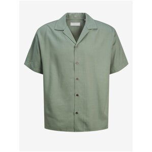 Zelená pánská košile s krátkým rukávem Jack & Jones Aaron