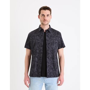 Šedo-černá pánská vzorovaná košile Celio Gafeul