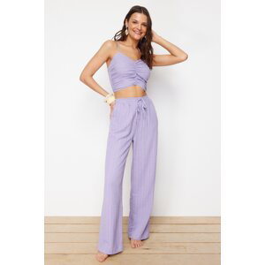 Trendyol Lilac Woven Blouse Trousers Set