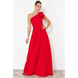 Trendyol Red A-Cut Straight Fitted Woven Evening Dress & Graduation Dress