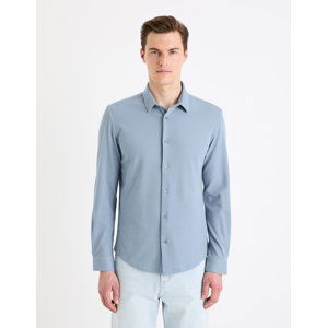 Modrá pánská košile Celio Gawaffle regular