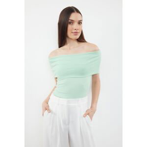 Trendyol Mint Carmen Collar Fitted Blouse Knitted Blouse
