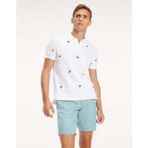 Polo shirt - Tommy Hilfiger ALLOVER PALM EMBR REGULAR POLO white