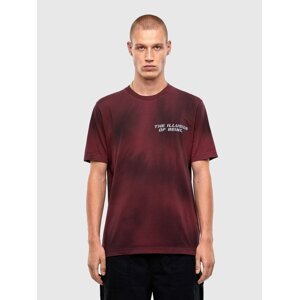 Diesel T-shirt - T JUSTN47 burgundy with a tie-dye pattern
