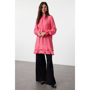 Trendyol Fuchsia Skirt Ruffled Woven Viscose Tunic
