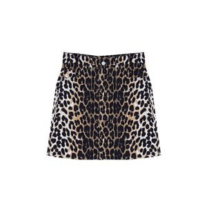 Trendyol Brown Leopard Patterned Woven Mini Skirt