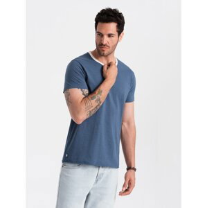 Ombre Men's T-shirt with raw finish - dark blue