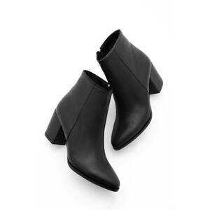 Marjin Women's Heeled Boots & Booties Pointed Toe Zipper Cerin Black