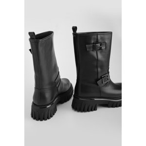 Marjin Women's Belt Detailed Casual Boots Zion Black
