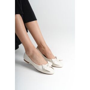 Capone Outfitters Women's Genuine Leather Ballerinas with Bow Accessories