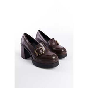 Capone Outfitters High Heel Buckled Loafer Women's Shoes