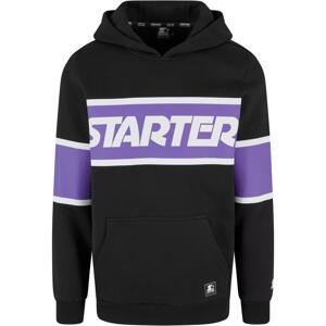 Pánská mikina Starter Across Stripe Hoodie černá/fialová