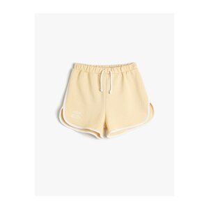 Koton Shorts Tie Waist Stripe Detailed Printed Cotton
