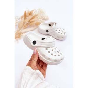 WJ1 Dětská pěna Crocs Slides Bílé Percy