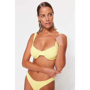 Trendyol Yellow Underwired Textured Bikini Top