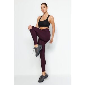 Trendyol Dark Plum Recovery Full Length Knitted Sports Tights