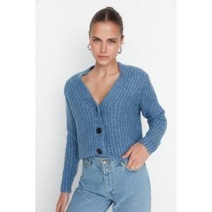 Trendyol Blue Basic Soft Textured Knitwear Cardigan