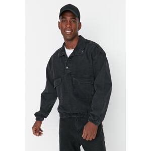 Trendyol Men's Anthracite Oversize Double Pocket Denim Jacket