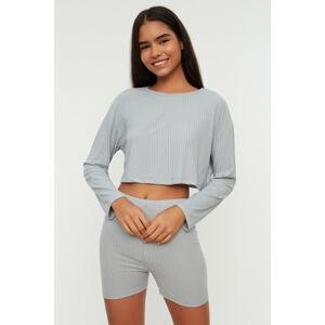 Trendyol Blue Camisole Knitted Pajamas Set