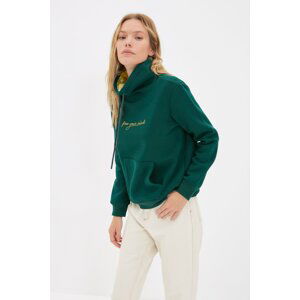 Trendyol Emerald Green Thick Knitted Sweatshirt with Fleece Inside