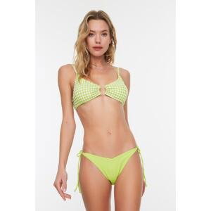 Trendyol Green String Tied V-Cut Low Waist Bikini Bottom