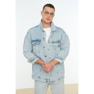 Trendyol Blue Men's Oversized Denim Jacket