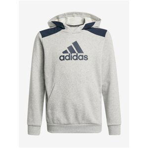 Modro-šedá klučičí mikina s kapucí adidas Performance B Bos HD - unisex