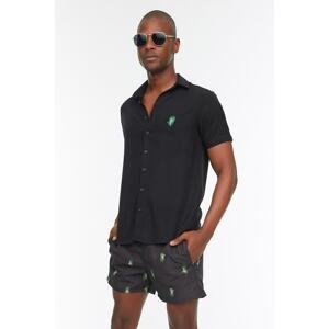Trendyol Black Men's Short Length Tropical Sea Shorts