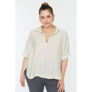 Trendyol Curve Stone V-Neck Woven Blouse