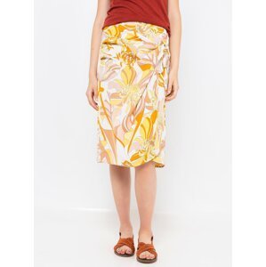 Žluto-krémová vzorovaná sukně CAMAIEU - Dámské