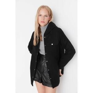 Trendyol Black Hooded Cachet Coat