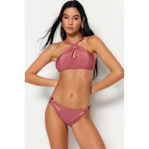 Trendyol Dried Rose Bikini Bottoms With Accessory Detail