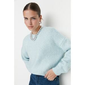 Trendyol Mint Wide Fit Soft Textured Basic Knitwear Sweater