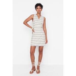 Trendyol Multi Color Striped Linen Blended Woven Dress