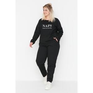 Trendyol Curve Black Knitted Pajamas Set