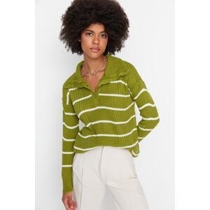 Trendyol Green Polo Collar Knitwear Sweater