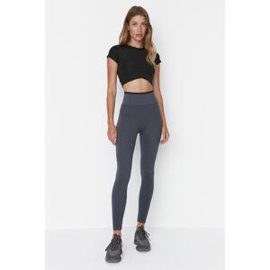 Trendyol Anthracite Seamless/Seamless Contrast Color Detail Full Length Sports Tights