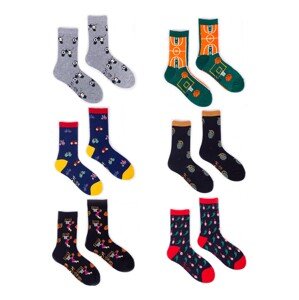 Yoclub Kids's Boys' Cotton Socks Patterns Colors 6-Pack SKA-0006C-AA00-004