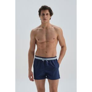 Dagi Navy Blue Micro Short Belt Piece Shorts