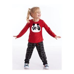 Denokids Pompom Panda Girls Kids T-shirt Trousers Suit