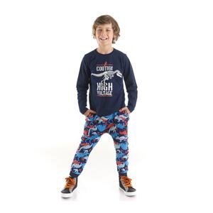 Mushi High Voltage Boys' Navy Blue T-shirt with Camouflage Pants Set