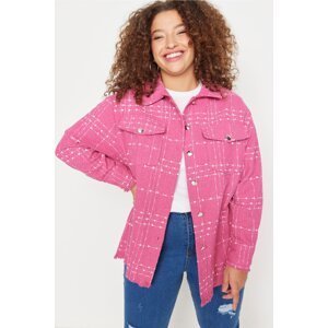 Trendyol Curve Pink Chenille Woven Shirt