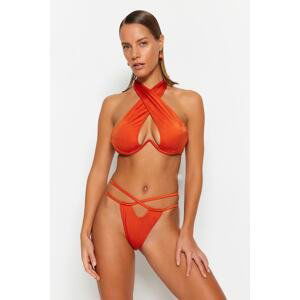 Trendyol Cinnamon Tunnel High Leg Bikini Bottoms