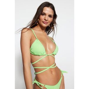 Trendyol Green Triangle Tie Bikini Top