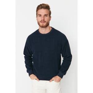 Trendyol Men's Regular/Real fit Crew Neck Long Sleeved Warm Thick Fleece/Plush Sweatshirt.