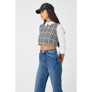 Koton Women's Black Plaid Shirt