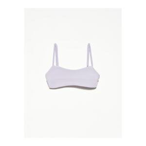 Dilvin Women's Purple Ribbed Strappy Top-lilac 3744