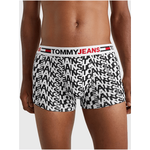 Černo-bílé pánské vzorované boxerky Tommy Jeans - Pánské