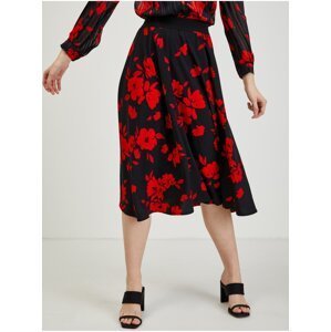 Červeno-černá dámská květovaná sukně ORSAY - Dámské