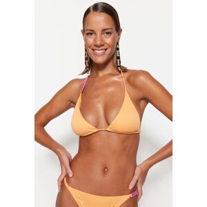 Trendyol Textured Bikini Top with Orange Triangle Accessories